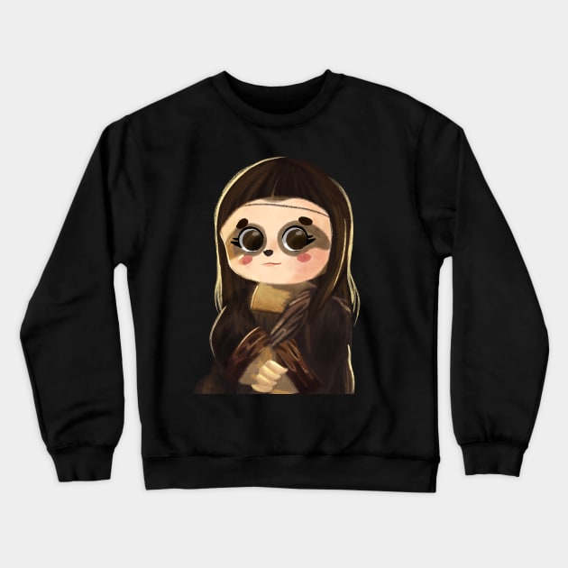 slowlisa with no background, beautiful sloth named lisa like mona lisa Crewneck Sweatshirt by byjilooo